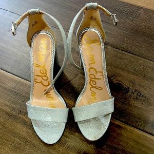 Silver Sam Edelman block heels